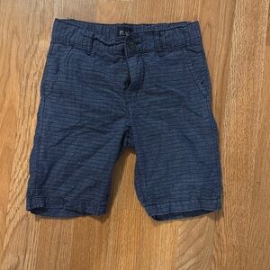 Boys blue button up stripe shorts